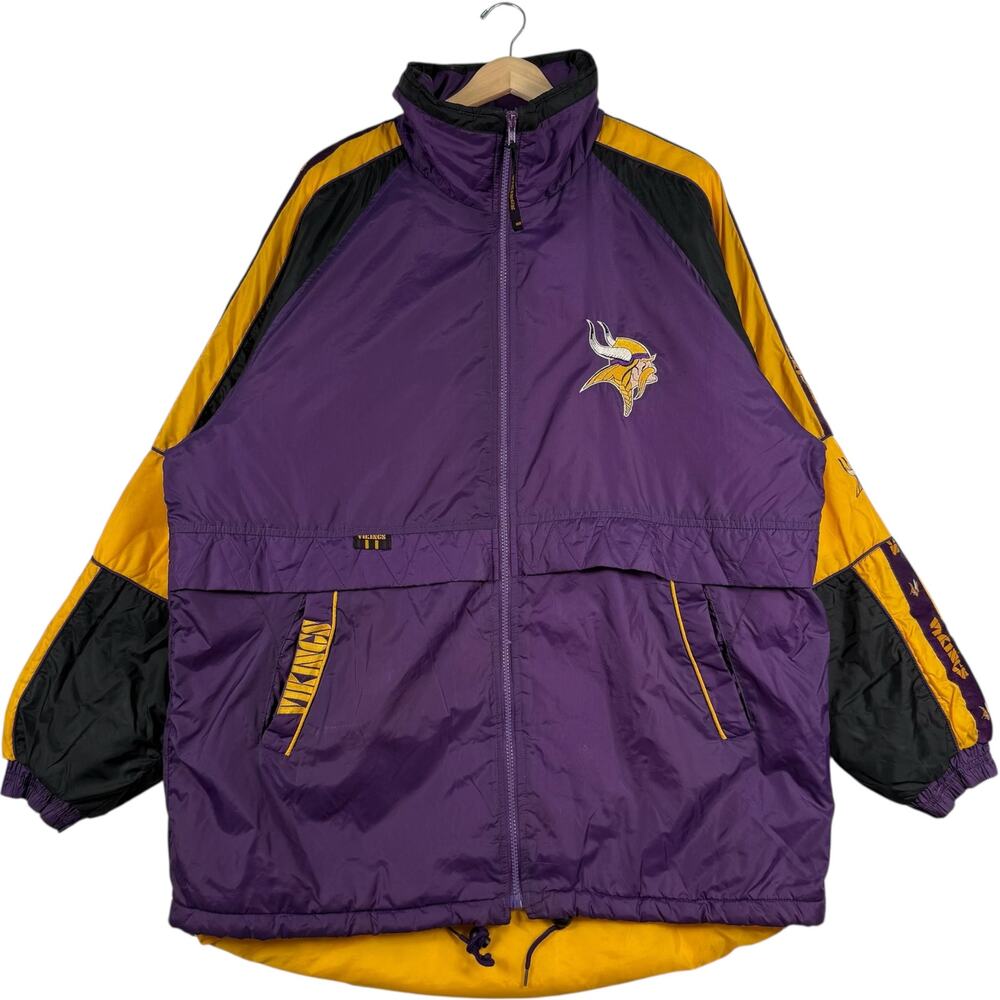 Vintage Minnesota Vikings Logo Color Block NFL Windbreaker L